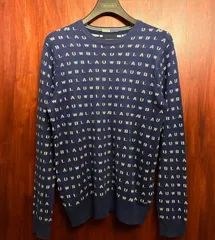 SCOTCH & SODA 総柄 コットンカシミヤ クルーネックセーター ネイビー Sサイズのサムネイル