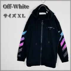 Off-White（オフホワイト） Diag Gradient ストライプ グラデーション ジップ フーディ パーカー黒のサムネイル