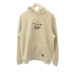トミーヒルフィガー TOMMY HILFIGER FZ Hoodie パーカー ボア ロゴ刺繍 M ベージュ /IU