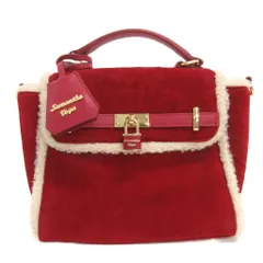 サマンサベガ Samantha Vega ムートンフリューイ 2WAY ショルダー ハンドバッグ 赤 レッド系