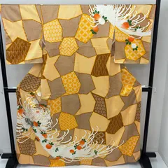 付下げ 金駒刺繍 裄68 素敵な染め 紋無し 正絹 着物 MK-5617