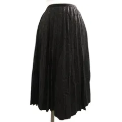 23区 オンワード樫山 スカート ミモレ丈 フレア プリーツ ウール シルク混 黒 ブラック 30