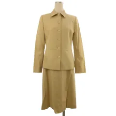 ニューヨーカー NEWYORKER セットアップ スーツ ジャケット 総裏 スカート ひざ丈 ストレッチ ベージュ 