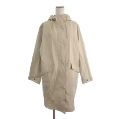 ザラ ZARA コート ロング丈 フーディ フルジップ ベージュ M