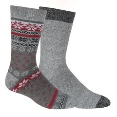 コロンビア メンズ アンダーウェア 靴下 Mens Columbia 2pk Thermal Crew Socks Grey Fairisle グレーのサムネイル