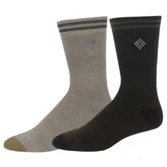 コロンビア メンズ アンダーウェア 靴下 Mens Columbia 2pk Thermal Crew Socks Brown ブラウンのサムネイル