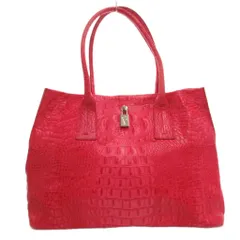 フルラ FURLA トートバッグ 手提げ レザー ピンク クロコ型押し 南京錠 IBO81 /FF