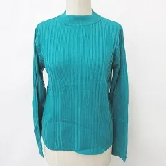 テチチ Te chichi ニット セーター 長袖 ハイネック プルオーバー ウール混 グリーン 緑 F