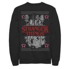 애니메이션 캐릭터 맨즈 탑스 T셔츠 스웨트 스웨터 Licensed Character Mens Netflix Stranger Things Ugly Christmaswea