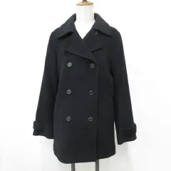 ランズエンド LANDS' END コート Pコート ダブル 毛 紺 ネイビー M
