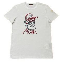 美品☆ モンクレール フェイス S ホワイトワッペン Tシャツ 5S393 