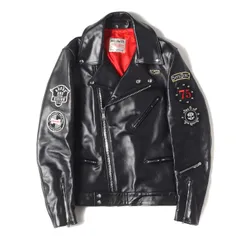 HYSTERIC GLAMOUR ヒステリックグラマー ジャケット サイズ:M Lewis Leathers バックスカル サイクロン ダブル レザー ライダース ジャケット (CYCLON) ブラック 黒 アウター ブルゾン 上着 コラボ【メンズ】のサムネイル