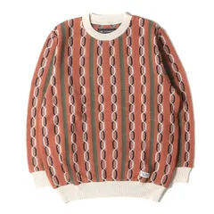 新品 WACKO MARIA ワコマリア ニット サイズ:M 24SS ストライプ ジャガード コットンニット セーター (STRIPED JACQUARD KNIT SWEATER) ブラウン トップス セーター プルオーバー【メンズ】