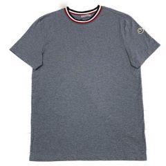 極美品〕モンクレール 襟刺繍 グレー ワッペン XL Tシャツ 5S585 