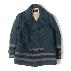 At LAST&CO アットラスト コート ネイビー 紺 サイズ:記載なし(S位) | ボーダー ウール ブランケット Pコート (WOOL BLANKET COAT) | アウター ジャケット ブルゾン 上着【メンズ】【中古】のサムネイル