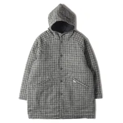 【新品同様】STANDARD CALIFORNIA HARRIS TWEED リバーシブル ウインドウペンチェック キルト コート (SD HARRIS TWEED Reversible Hood Coat) | グレー系 ネイビー L【メンズ】【中古】