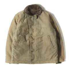 Vintage Military Item ヴィンテージミリタリー | スペシャル ビッグサイズ | 40s 米軍実物 U.S.NAVY N-1 デッキジャケット (U.S.N.ステンシル入り) | カーキ サイズ:44 | 40年代 古着【メンズ】【中古】のサムネイル