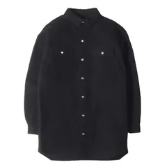 RICK OWENS リックオウエンス オーバーサイズ コットンシルク シャツ (OVERSIZE SHIRT RR18F1728-SMK) ブラック46のサムネイル