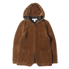 COMME des GARCONS SHIRT コムデギャルソン シャツ 59241 00s フーデッド ベルベット ジップアップ ブレザー (W13095) / MADE IN FRANCE ブラウンS