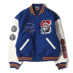Supreme シュプリーム 11318 24AW × HYSTERIC GLAMOUR スリーブレザー メルトン スタジャン (HG Varsity Jacket) ブルーM