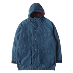 WoolRich ウールリッチ ジャケット サイズ:L / 80s 60/40クロス 裏地チェックウール マウンテンパーカー (USA製) / ネイビー 紺 / 80年代 ヴィンテージ 古着 / アウター ブルゾン 上着【メンズ】【中古】