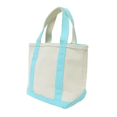 L.L.Bean エルエルビーン ボート アンド トートバッグ ジップトップ スモール / キャンバス コットン POOL BLUE ライトブルー×ホワイトFREE