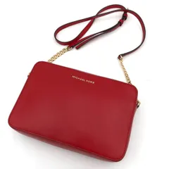 マイケルコース ショルダーバッグ カメラバッグ チェーン レザー 赤 レッド