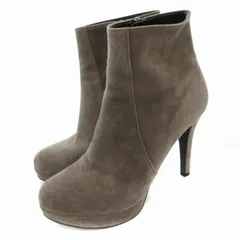 ダイアナ DIANA ショートブーツ ヒールシューズ スエード プラットフォーム 24.0cm ベージュ /FT 1106 ■ECS