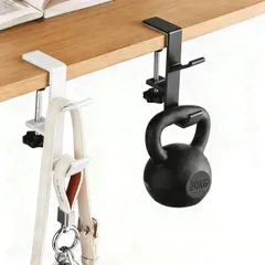 【数量限定】カバン掛け テーブルフックバッグハンガー 圧倒的な強度 事務用品 耐荷重20kg 2個セットオフィス用品 テーブル下収納 穴あけ不要 デスク周りの整理 3分ほどで設置が完了 フックずり落ち防止 2個セット天板に挟むだけ 収納 (セット-B) デスク