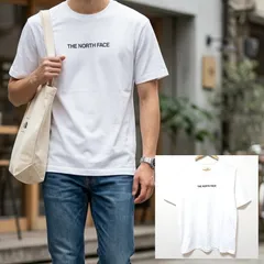 バックプリントが可愛い【THE NORTH FACE】ザノースフェイス 半袖 Tシャツ 丸首 ロゴ 背面 グラフィック ポリエステル100% 速乾 ドライ ホワイト 白色 爽やか メンズ サイズM /M43981jQ