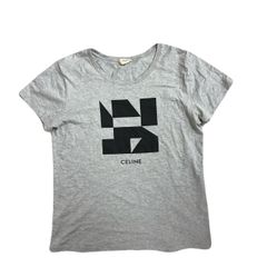 24012✨セリーヌ エディスリマン ジオメトリック Tシャツ グレー 綿 S