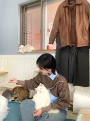 REGULAR FIT レギュラーフィット シャツ/ブラウス 120 スカイブルー 無地 ロング丈 長袖 レギュラーカラー
