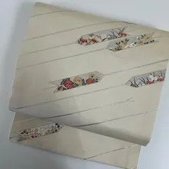 名古屋帯 正絹 唐織 矢羽 上品な加工 九寸 MA-5159