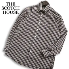THE SCOTCH HOUSE スコッチハウス 通年 ロゴ刺繍★ 長袖 チェック ボタンダウン シャツ Sz.S メンズ