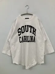 JOURNAL STANDARD ジャーナルスタンダード Tシャツ/カットソー ホワイト 前面プリント ミドル丈 半端袖 クルーネック(丸首)