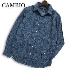CAMBIO カンビオ 通年★ 長袖 ペイズリー 総柄 シャツ 日本製 Sz.S メンズのサムネイル