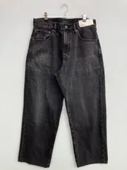 UNIQLO ユニクロ デニムパンツ 30(76cm) ブラック フルレングス 無地 スタンダード ストレート レギュラー ヴィンテージ