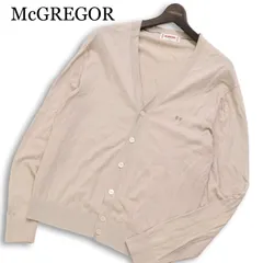 McGREGOR マクレガー 通年 ロゴ刺繍★ コットン ニット Vネック カーディガン Sz.LL メンズ 大きいサイズ