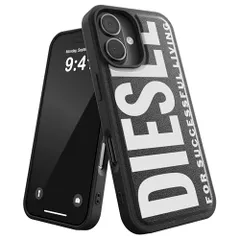 DIESEL FOR SUCCESSFUL LIVING iPhone17と互換性有 MagSafe対応 スマホケース ブラック×ホワイトロゴma