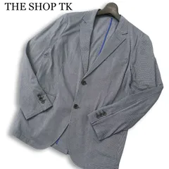 THE SHOP TK タケオキクチ 通年★ マイクロ チェック アンコン テーラード ジャケット Sz.L メンズ