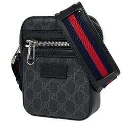 グッチ GUCCI GG柄 ショルダーバッグ GGスプリーム シェリーライン ウェブ ショルダーバッグ コーティングキャンバス ブラック 598103 レディース 【中古】