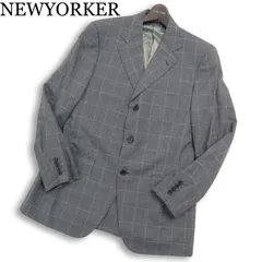 NEWYORKER ニューヨーカー 春夏 背抜き★ ウインドウペン チェック テーラード ジャケット Sz.A7 メンズ グレー