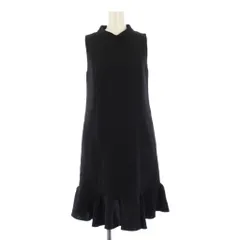 フォクシー FOXEY ペタルフレアドレス ノースリーブ ワンピース 38 黒 36632 /JP