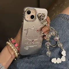 スマホケース かわいい　 可愛い 落下防止 iPhone12　iPhone13 iPhone14 iPhone15　 iPhone16 キティちゃん　キラキラ F