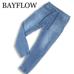 23SS★ BAYFLOW ベイフロー 麻★ リネン混 USED加工 ストレッチ イージー ジョガー デニム パンツ ジーンズ Sz.4 メンズ