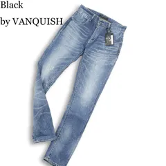 【新品 未使用】 Black by VANQUISH ヴァンキッシュ 通年  USED加工 スキニー デニム パンツ ジーンズ 日本製 Sz.30 メンズのサムネイル