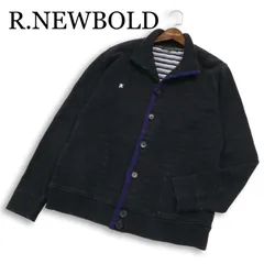 R.NEWBOLD ポールスミス 通年★ ロゴ刺繍 ボーダー スウェット カーディガン Sz.XL メンズ 大きいサイズのサムネイル