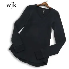 wjk ダブルジェイケイ 通年★ 長袖 Vネック サーマル スリム カットソー ロンTシャツ 日本製 Sz.M メンズ 紺 ネイビーのサムネイル