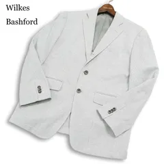 Wilkes Bashford タカキュー 通年 背抜き★ ストライプ テーラード ジャケット Sz.M メンズ 灰 グレーのサムネイル