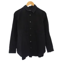 ワイズ Y's ヨウジヤマモト シャツ ブラウス 長袖 レギュラーカラー 無地 ワンカラー 2 黒 ブラック /BB